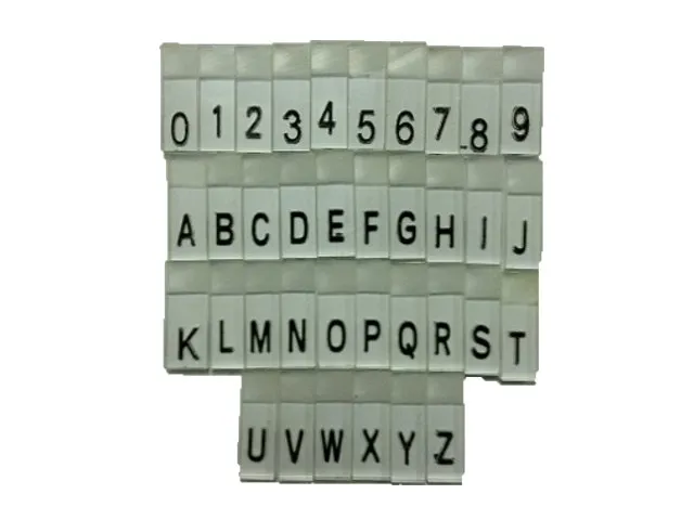 10 mm Pb sada znakov v PVC so zárezom