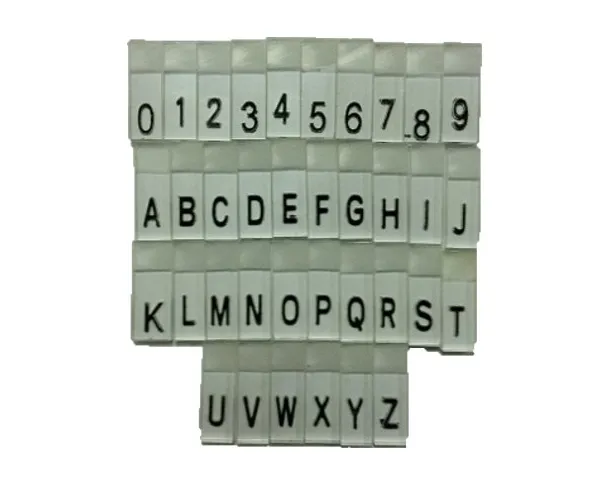 10 mm Pb sada znakov v PVC so zárezom